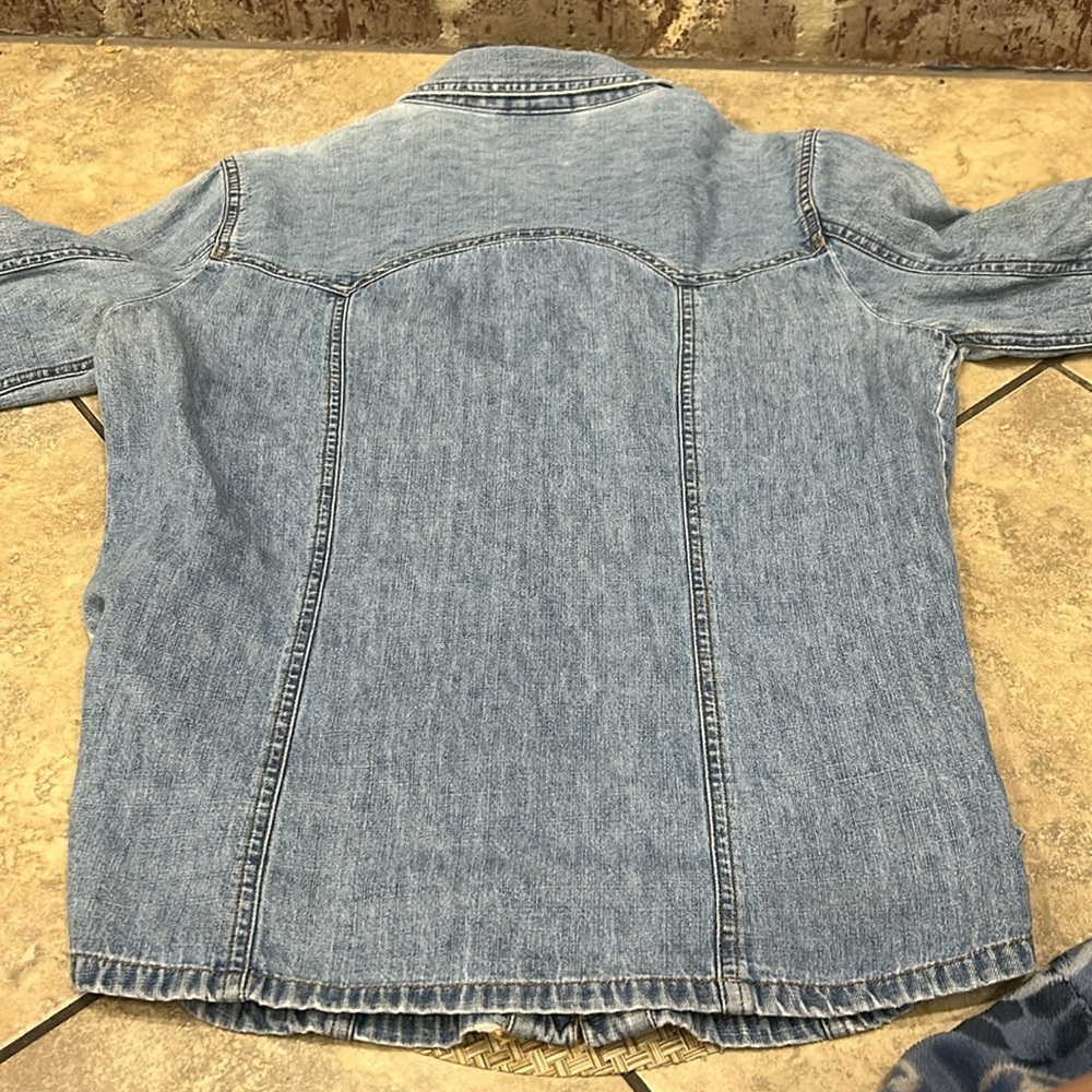Faded Glory Classic Denim Short Sleeve Shirt Medium - Picture 5 of 7